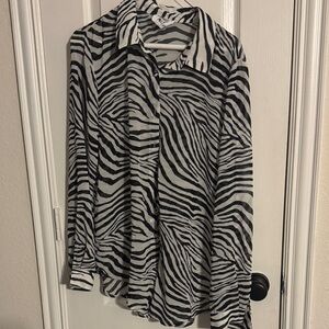 Princess Polly Monochrome Zebra Blouse